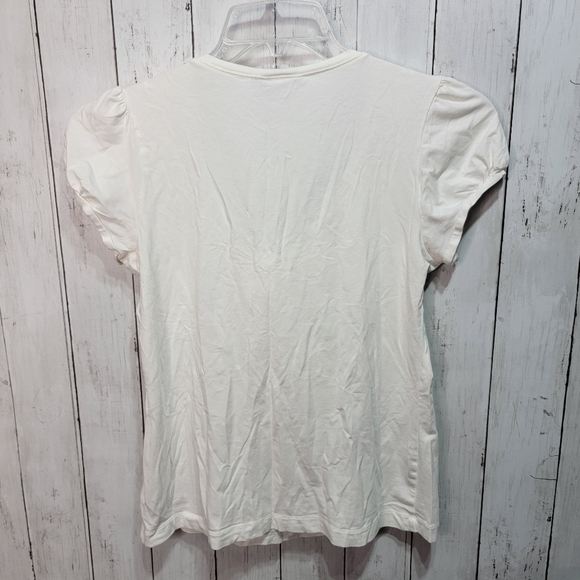 Cabi Women's White Short Sleeve Knit Shirt Tie Size Medium Style #497. - Picture 6 of 6